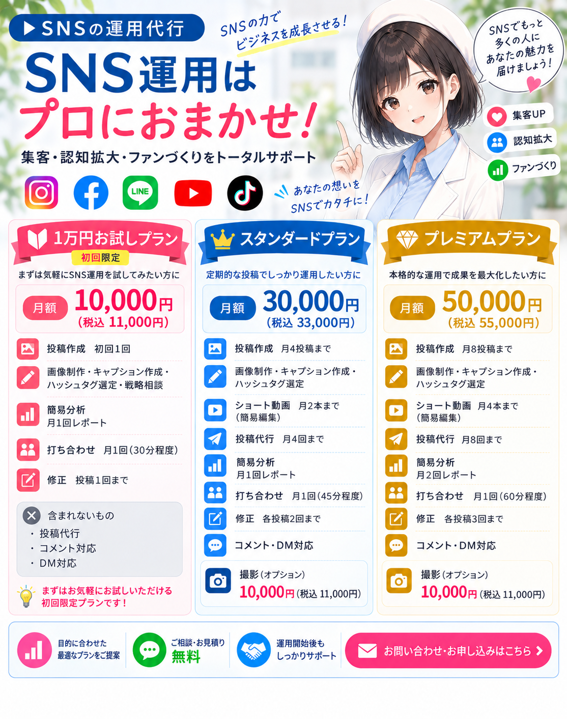SNS運用代行サービス チラシ